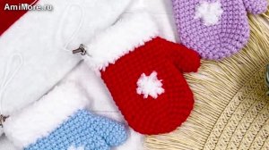 Амигуруми: схема Новогодняя варежка | Игрушки вязаные крючком