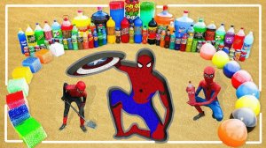 Мультики для детей. Эксперимент с песком. Копаем Человека Паука и льем газировку. Мультики малышам