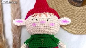 Амигуруми: схема Новогодний эльф | Игрушки вязаные крючком