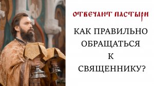 Отвечают пастыри: Как правильно обращаться к священнику?