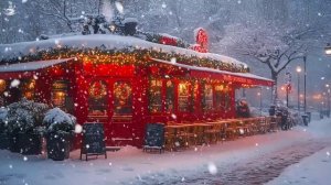 Джазовая музыка в зимнем кафе ❄️ Уютный снегопад и расслабляющая атмосфера для спокойного отдыха ☕