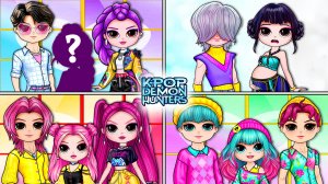 Кейпоп Охотницы на Демонов Руми, Зоуи, Мира стали Мамами - Бумажные Куклы и Сюрпризы