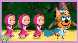 Три Кота против Маши.Мультяшные Догонялки Котиков и Маши.Кто Самый Быстрый