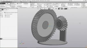 Коническая шестерня с круговым зубом в Компас 3D