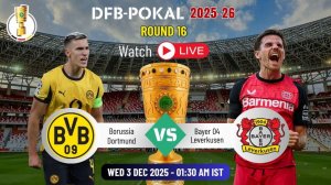 Боруссия Дортмунд — Байер Леверкузен Футбол Кубок. 1/8 финала сезон 25/26 | 02.12.2025