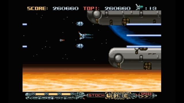 Super Nintendo (Snes) 16-bit Phalanx - The Enforce Fighter A-144 Battle With Bosses