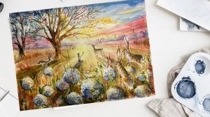 Девочка с зайцами. Рассвет