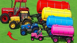 МУЛЬТИКИ ПРО РАЗНОЦВЕТНЫЕ ТРАКТОРА И МАШИНКИ ДЛЯ ДЕТЕЙ 🚜 БОЛЬШИЕ И МАЛЕНЬКИЕ ТРАКТОРА 🚜 КАТАЕМСЯ!