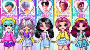 Кейпоп-Охотницы на Демонов K-Pop Demon Hunters Saja Boys стали девочками - Бумажные Куклы и Сюрпризы