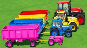 МУЛЬТИКИ ПРО МАШИНКИ НА ФЕРМЕ ДЛЯ ДЕТЕЙ! ИГРАЕМ В РАЗНОЦВЕТНЫЕ ТРАКТОРА И ГРУЗОВИКИ ДЛЯ ДЕТЕЙ 🚜🚚