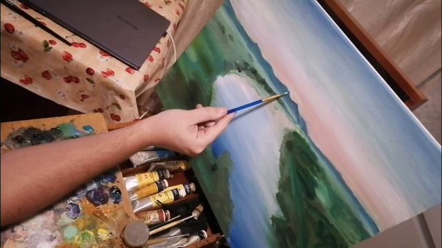 Пейзаж "Путь к рассвету" от и до