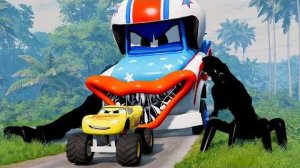 Эпический побег от Зомби Молнии Маккуина Пожирателя, Мэтра Великого Пожирателя_BeamNG.Drive