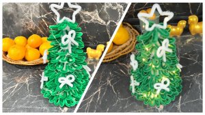 Новогодняя елка своими руками для декора из синельной проволоки