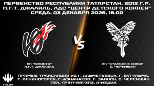 03.12.202г., ХК "ЮНОСТЬ" (п.г.т. Джалиль) - ХК "СТАЛЬНЫЕ СОВЫ" (с. Черемшан)