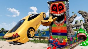 ЭПИЧЕСКИЕ столкновения автомобилей с высокой рампой – BeamNG Drive