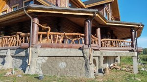 оформление цоколя дома.арт бетон. Карелия  мастер Борис Николаевич