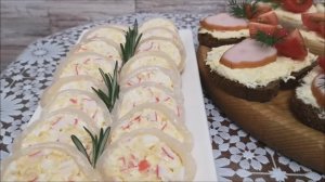 Фаршированные КАЛЬМАРЫ салатом. Бутерброды на праздничный стол, Новый Год, новогодний стол