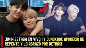Какая прелесть! Чимин был в эфире, и Чонгук внезапно появился и обнял его сзади!