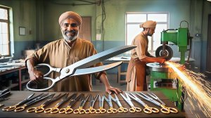 Как старый металлолом превращается в портновские ножницы. Индия