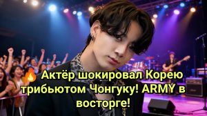 🔥 Актёр шокировал Корею трибьютом Чонгуку! ARMY в восторге!