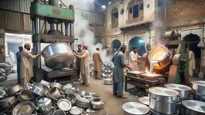 Как алюминиевый лом перерабатывается в кастрюли для приготовления пищи. Индия