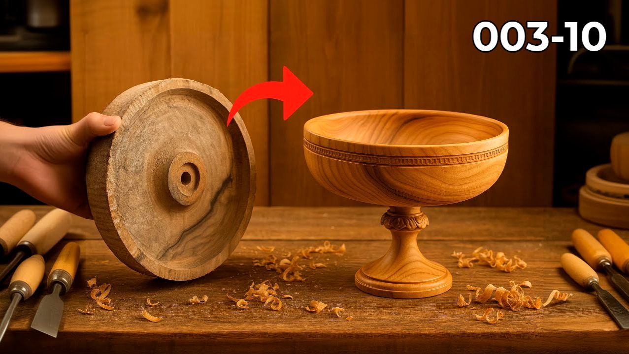 Токарка по дереву для начинающих Фруктовница Уроки токарки по дереву №003_10 смотреть онлайн