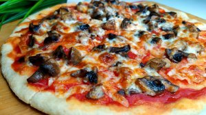 Домашняя пицца с курицей и грибами в духовке🍕