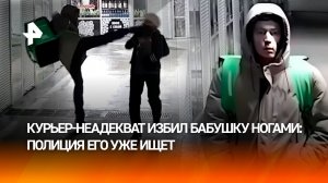 Ударившего бабушку ногой в голову курьера еще ищут — неадеквата пыталась остановить девушка