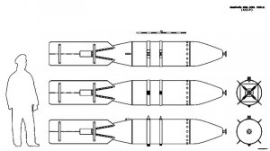 Авиабомба ФАБ-1000. 1000 кг. ( СССР ) Чертёж.