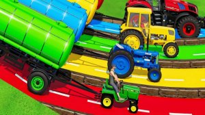 МУЛЬТИКИ ПРО РАЗНОЦВЕТНЫЕ БОЛЬШИЕ И МАЛЕНЬКИЕ ТРАКТОРА И МАШИНКИ ДЛЯ ДЕТЕЙ 🚜 КАТАЕМСЯ РАЗВИВАЕМСЯ