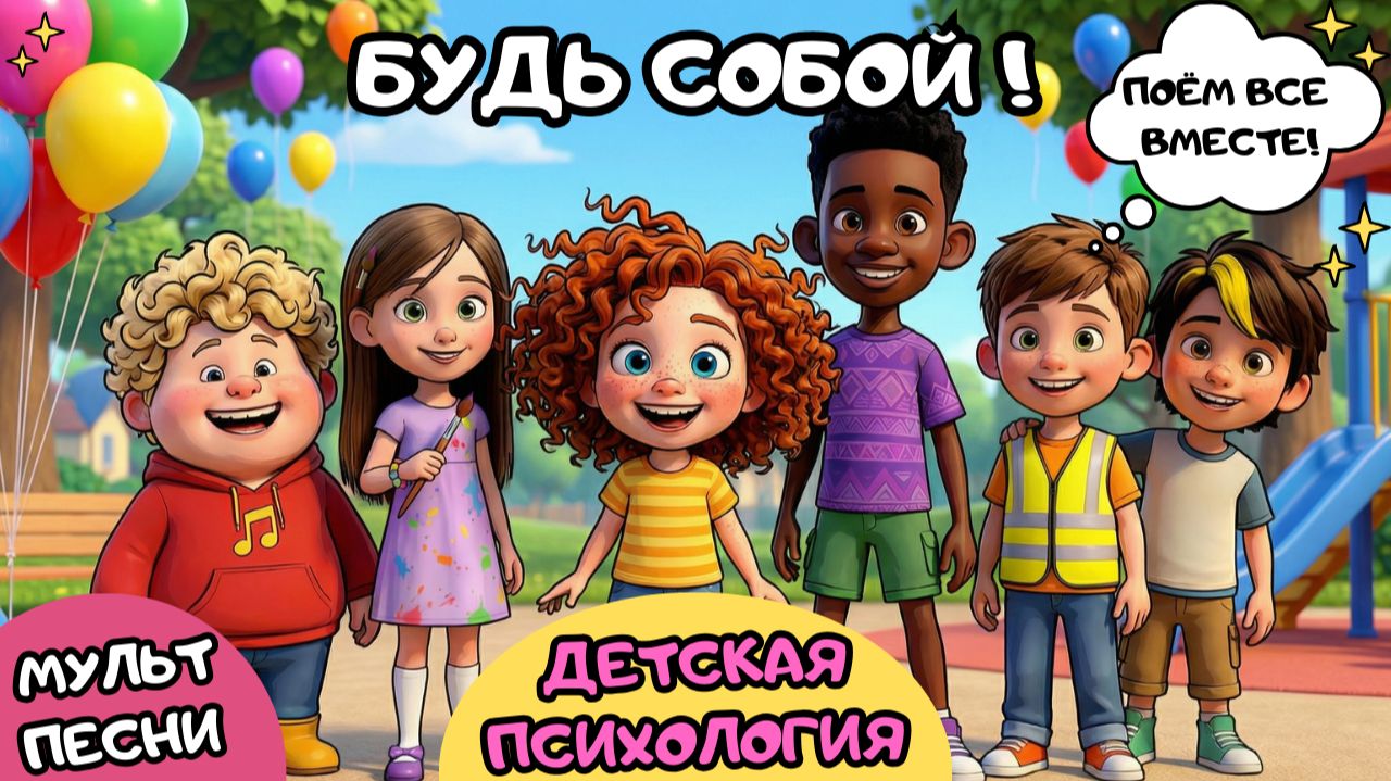  БУДЬ СОБОИ   Песенка про ПРИНЯТИЕ СЕБЯ для детеи  Танцевальныи мультик