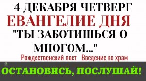 Евангелие дня (Введение во храм). Ты суетишься о многом, а нужно только одно. Главный урок Христа