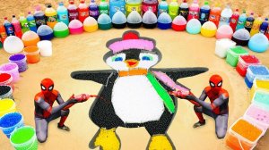 Мультики для детей. Эксперимент с песком. Копаем Пингвиненка По РО РО и газировку. Мультики малышам