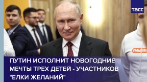 Путин исполнит новогодние мечты трех детей - участников "Елки желаний"