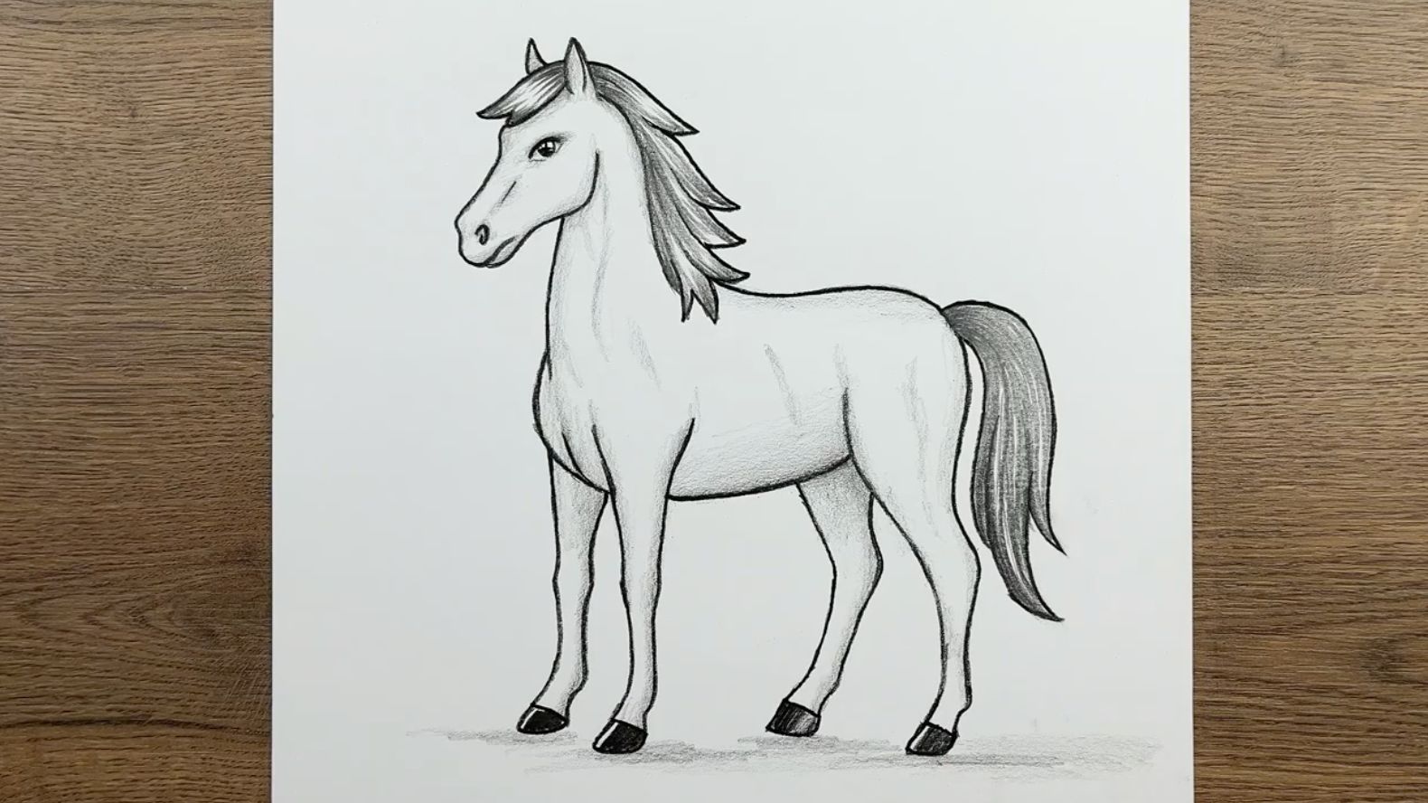 Как нарисовать Лошадь поэтапно простым карандашом, урок рисования для начинающих