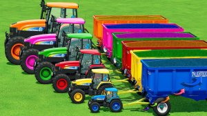 МУЛЬТИКИ ПРО РАЗНОЦВЕТНЫЕ ТРАКТОРА И МАШИНКИ ДЛЯ ДЕТЕЙ 🚜 КАТАЕМСЯ ПО КРУТЫМ ТРАССАМ НА ФЕРМЕ