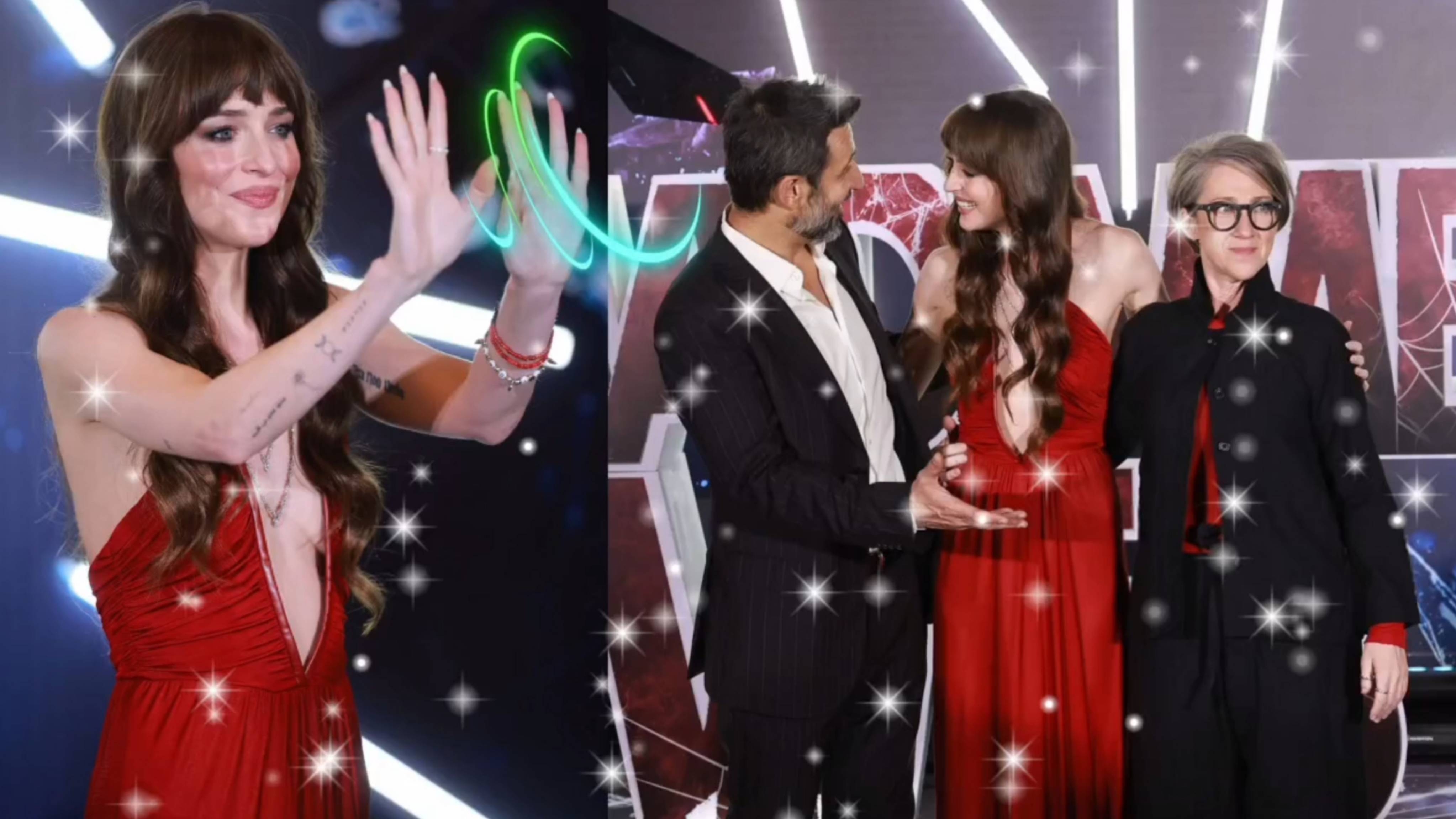 😍 ПРИТЯГАТЕЛЬНАЯ ДАКОТА ДЖОНСОН НА ПРЕМЬЕРЕ "МАДАМ ПАУТИНА" В МЕКСИКЕ, 2024 🔥