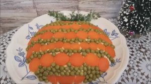 Салат НОВОГОДНЯЯ ИГРУШКА на Новый Год  с курицей и грибами. Красивый салат на новогодний стол