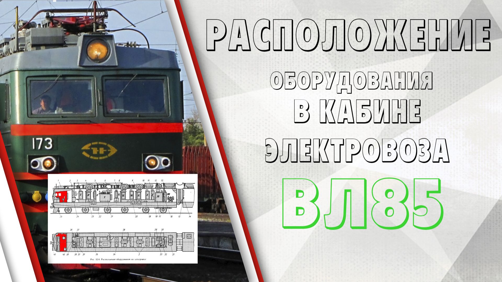 Расположение оборудования на ВЛ85 в кабине.