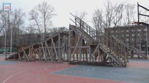 Монтаж горок начался в Черногорском парке столицы Хакасии