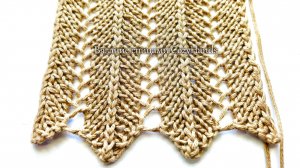 Простой ажурный узор спицами ⭐️ Вертикальные линии