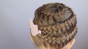 Прическа для школы - корзинка улитка