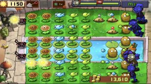 Зомби против растений. Бассейн. 2 уровень