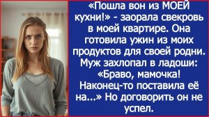 «Пошла вон из МОЕЙ кухни!» - заорала свекровь в моей квартире.