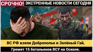 Новости СВО. ВС РФ взяли Доброполье и Зелёный Гай, громят 15 батальонов ВСУ на Осколе