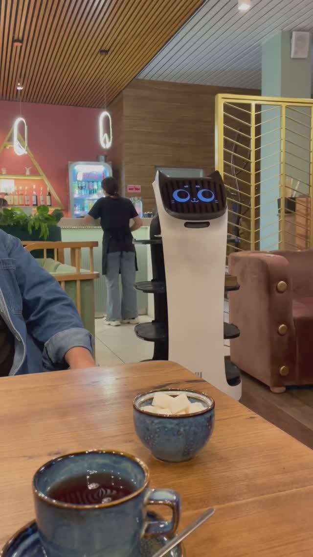 Робот официант в кафе город Иннополис Казань #робот #Казань #shorts