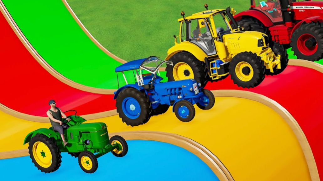 МУЛЬТИКИ ПРО РАЗНОЦВЕТНЫЕ ТРАКТОРА И МАШИНКИ ДЛЯ ДЕТЕЙ! БОЛЬШИЕ И МАЛЕНЬКИЕ ТРАКТОРА КРУТО КАТАЕМСЯ