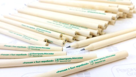 Эко карандаши из переработанного картона с логотипом от 2-5 дней