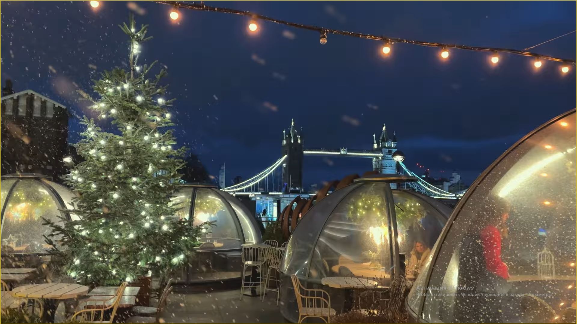 🇬🇧  Рождественская ярмарка в Лондоне в 2025 году 🎄❄️ Снежные шары и прогулка "Зима у реки" 4K HDR