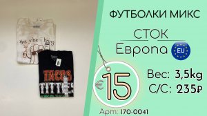 170-0041 #3083 Футболки микс (без этикеток) Всесезон Европа